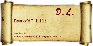 Damkó Lili névjegykártya