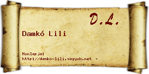 Damkó Lili névjegykártya